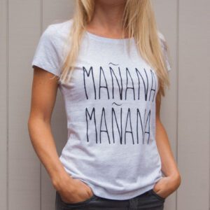 Webshop article grey tshirt Manana Manana side picture