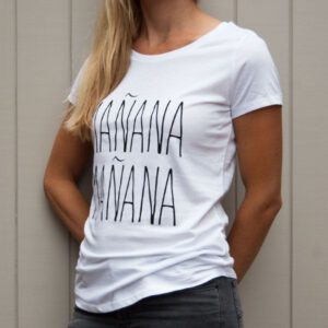 Webshop article white tshirt Manana Manana side picture