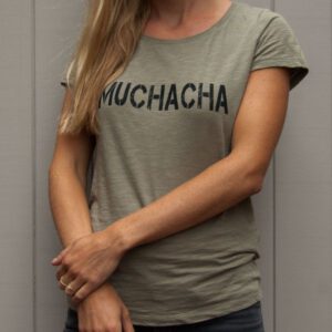 Webshop articulo camiseta verde militar Muchacha photo del lado