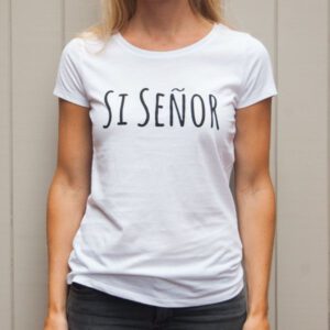 Webshop article white tshirt Si Senor front picture