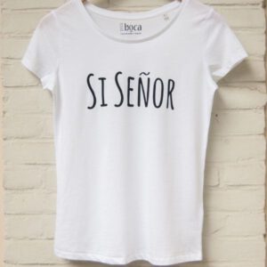 Webshop article white tshirt Si Senor full picture
