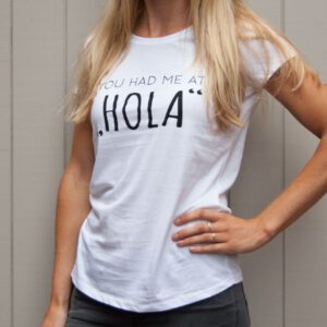 Webshop article White tshirt You had me at Hola side picture