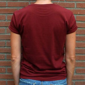 Amor por favor burgundy unisex shirt organic cotton back