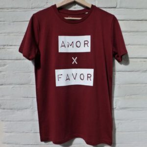 Amor por favor burgundy unisex shirt organic cotton