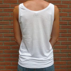 Mamacita yellow on white tanktop back