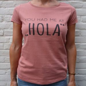 You had me at Hola salty rose organic cotton shirt front