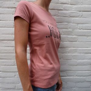 You had me at Hola salty rose organic cotton shirt side